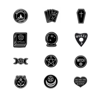 Retro Black Witches do it better witch ouija spells moon pins Badges Brooches Lapel pins Enamel Backpack Bag Jewelry pin