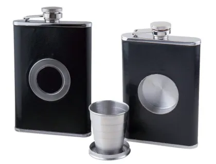 stainless steel liquor mini flask with folding cup hip flask