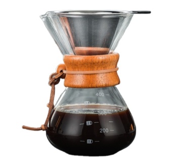 Borosilikatglas Kaffekanna Häll över Kaffebryggare
