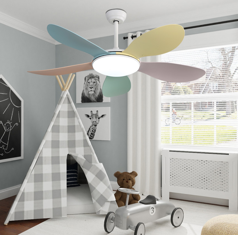 Color ceiling lamp fan for children's room