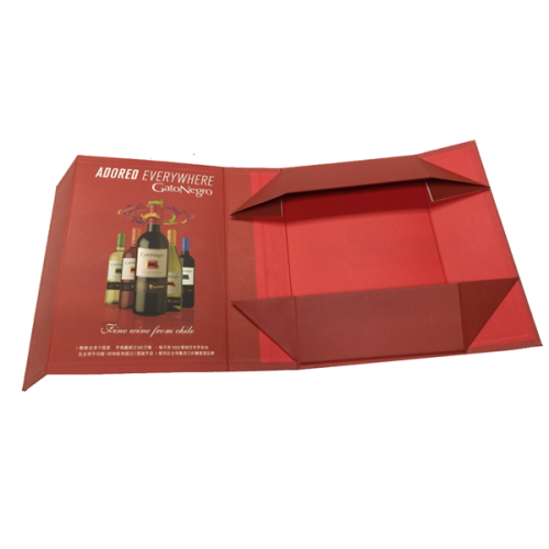 Custom recycled red foladbale paper boxes with magnet