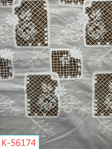Voile Cotton Lace Embroidery Fabric Design