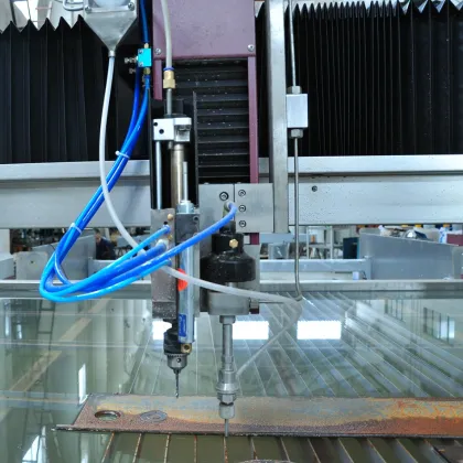 waterjet cutter machine with a drill