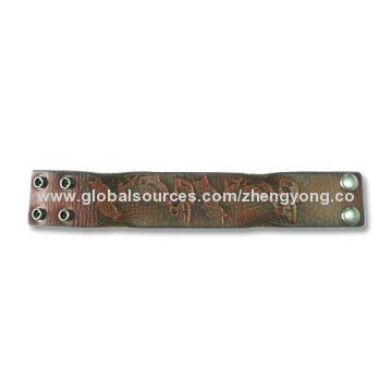 Embossed Leather Wristband