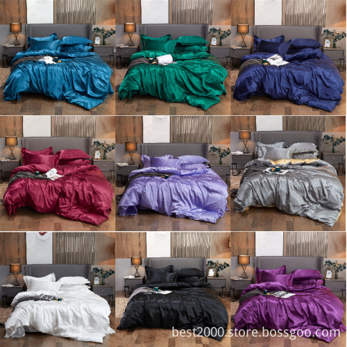 Mulberry Silk Print Duvet Cover Set - 100% Silk Bed Sheet Set from China Factory
