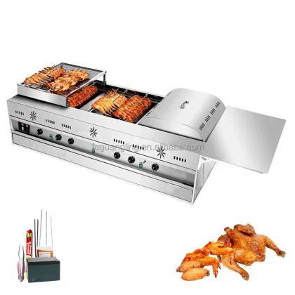 Charcoal BBQ Grilled Chicken Machine: Automatic Roasted Chicken Grill Oven