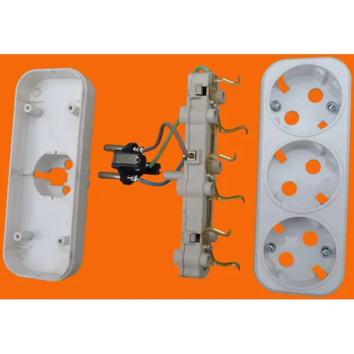 Adaptor Daya Listrik AC 3 Arah Gaya Eropa (P8813)