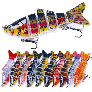 Newbility 100mm ABS Hard Plastic Multi-Jointed Swimbait with Treble Hook