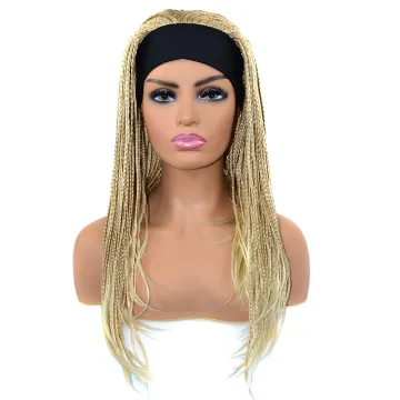 Wholesale 18 Inch Long High Quality Ombre Color  Afro Braided Wigs Perruque Synthetic Wigs With Highlights For Black Women