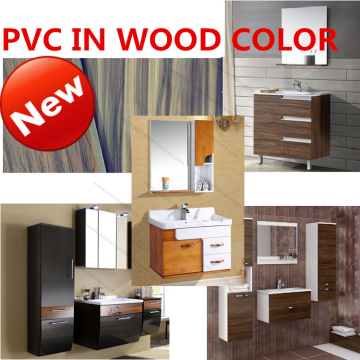 2016 Newest Modern Wood Color PVC Bathroom Cabinet