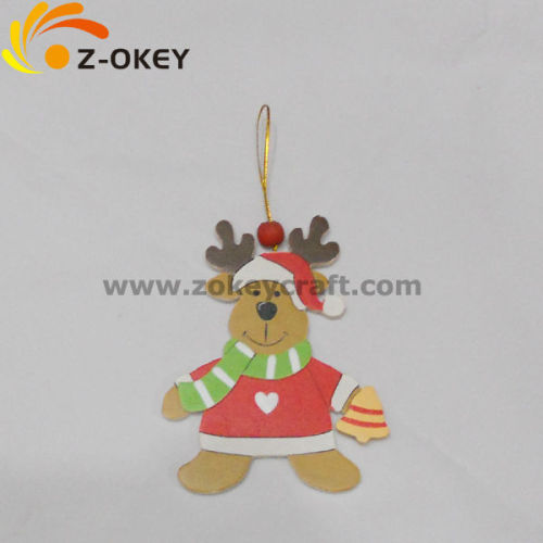 Chritmas hanging decoration wooden pendant reindeer shape