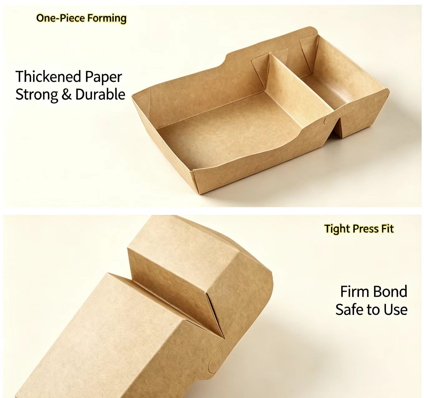 Stackable Multi-Section Kraft Food Tray for Food Trucks