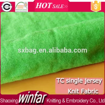 Winfar textile knit single jersey polyester cotton fabric blend 65 polyester 35 cotton fabric