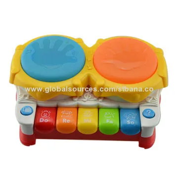 Electric baby tambourine drum with light and music baby toy piano