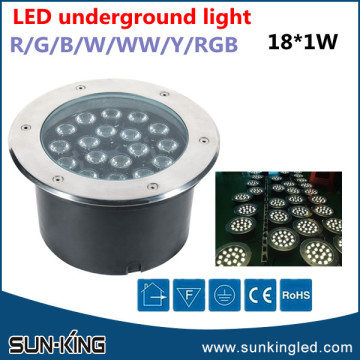 white/red/green buried led round underground light 18W