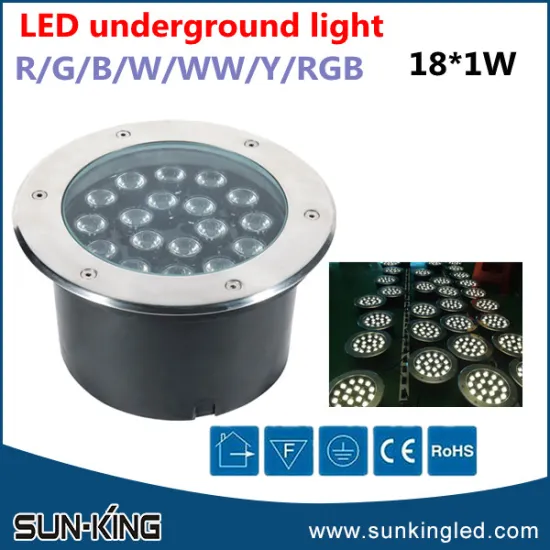 white/red/green buried led round underground light 18W