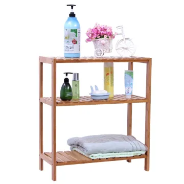 Natural bamboo bathroom shelf kitchen shoe rack stand shelf