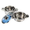 Stainless Steel Casserole with Transparent Glass Blue Lid