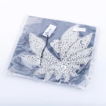 Flat Back Pearl Bead Craft Embellishments Wedding Pearl Encrusted Applique