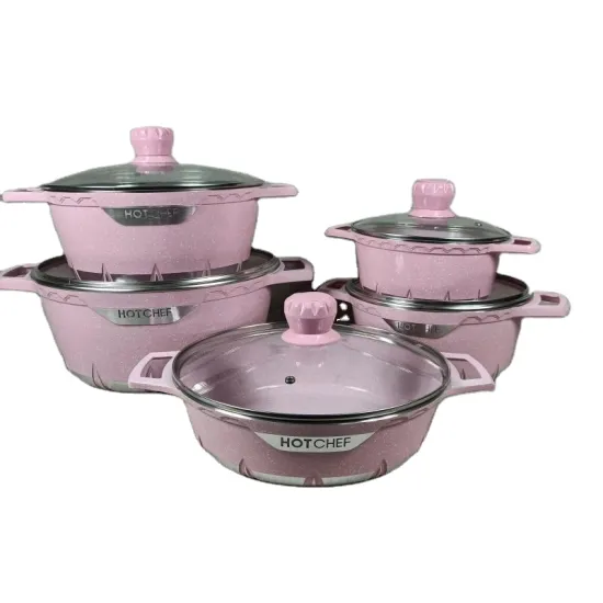 10pcs Non-Stick Marble Cookware Set - Good Selling Aluminium Pot Set