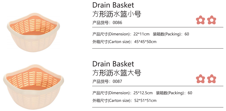 Plastic Colander Fruit Vegetable Wash Basket Strainer