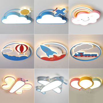 Children's Bedroom: Cartoon Macaron Ceiling Lamps - Creative, Dimmable LED Lights