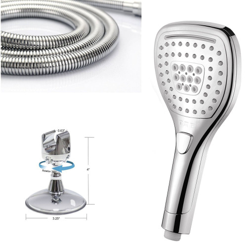 ABS brushed nickle adjustable pressure hand shower set