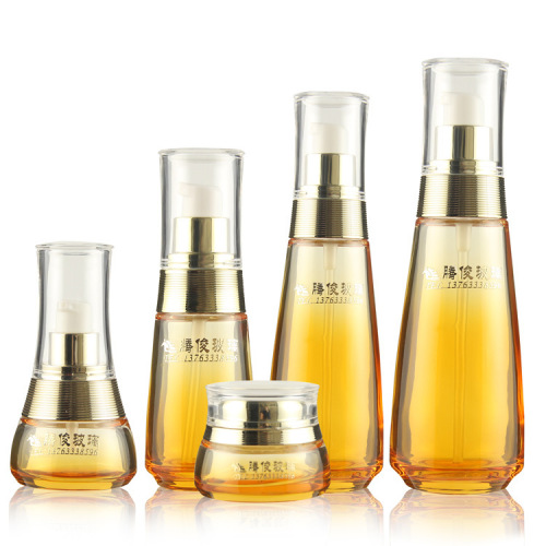 Cosmetics transparent glass bottle skin care package