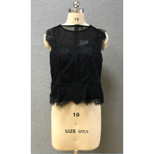 women's black lace blouse