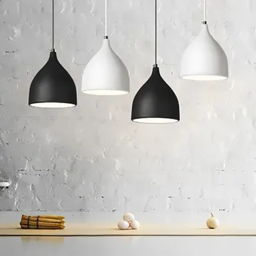 Creative Nordic Style Black and White Chandelier for Bedroom, Living Room, and Dining Room