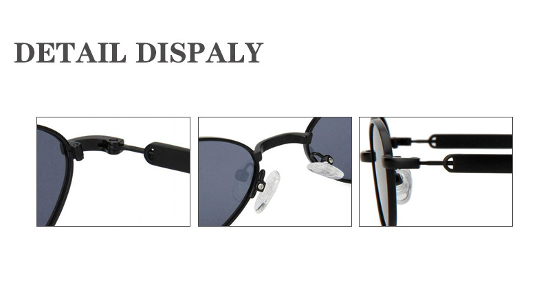 Mellume Vintage Oval Metal Polarized Sunglasses ME2120-detail