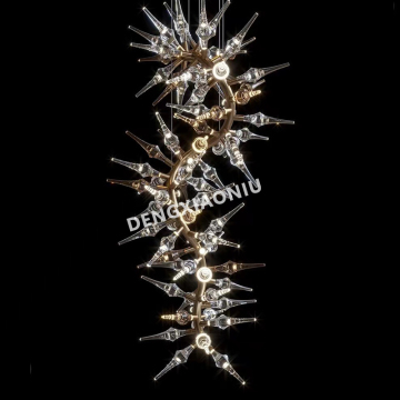 Modern Art Glass Ball Chandelier for Staircase Interior Decoration