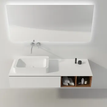Hot Sell BS-8319 Bathroom Sanitary Semi Recessed Decorative Wash Basin