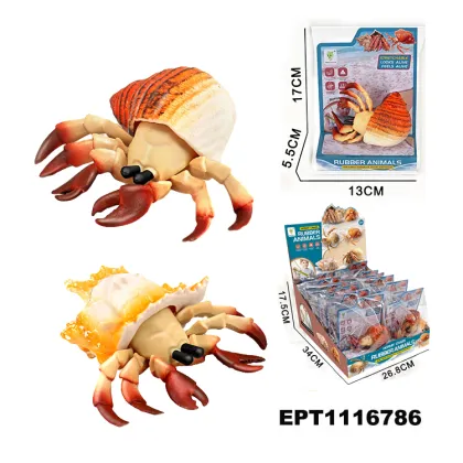 Soft Rubber Animal Decompression Toys: Snail, Hermit Crab, Squid, Frog, Lizard, Octopus