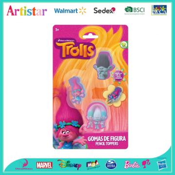 TROLLS 3 pack erasers (pencil toppers)