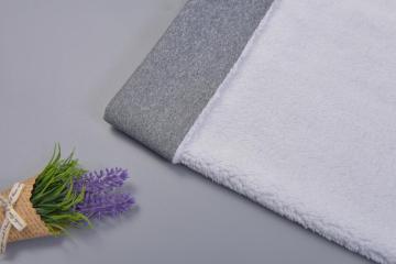 Polyester linen grey integrated sherpa fleece