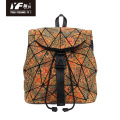 Benutzerdefinierte geometrische farbenfrohe hölzerne vegane Kork -Rucksack Vorspann Lady Draw String Rucksack Schüler Buchbeutel Logo Reiseschule Rackp