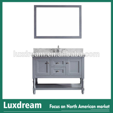 48 inch solid wood bathroom vanity with single oval wash basin
