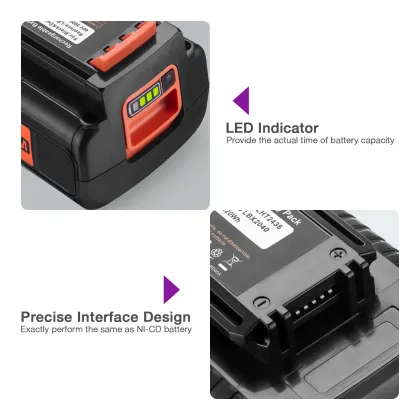 3000mAh 40V Rechargeable Lithium-ion Battery for Black and Decker Drill