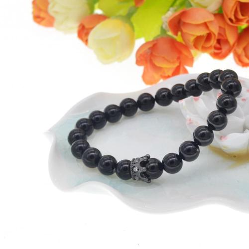 Friendship Black Agate Crown Bracelet For Men And Women Fashion