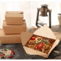 Popular Disposable Packing Kraft Paper Takeaway Lunch Box