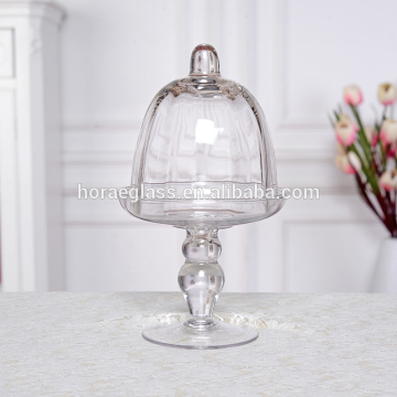 2017 new items in china Transparent Glass Cake Stand Cover for wedding / party