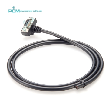 1-meter Slim Low Profile 4Pin UP Angle DB9 Female to Open Single End Serial RS232 Cable
