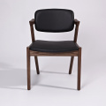 Wooden Frame Genuine Leather Kai Kristiansen Dining Chair