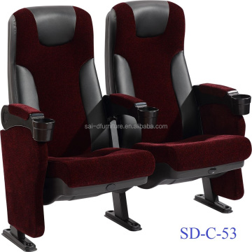 SD-C-53 Push Back Commercial Movie Cinema Hall Chairs for Sale