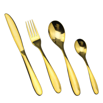 Gold plated cutlery PVD coating gold flatware spoon fork set