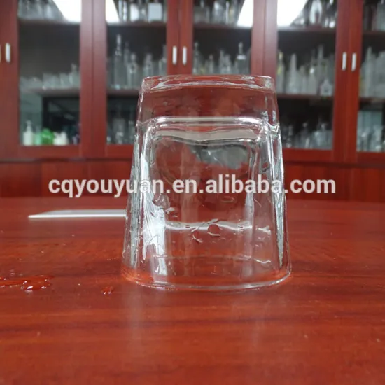 Empty 190ML Decorated Wine Glass Wholesale Square Whisky Glass