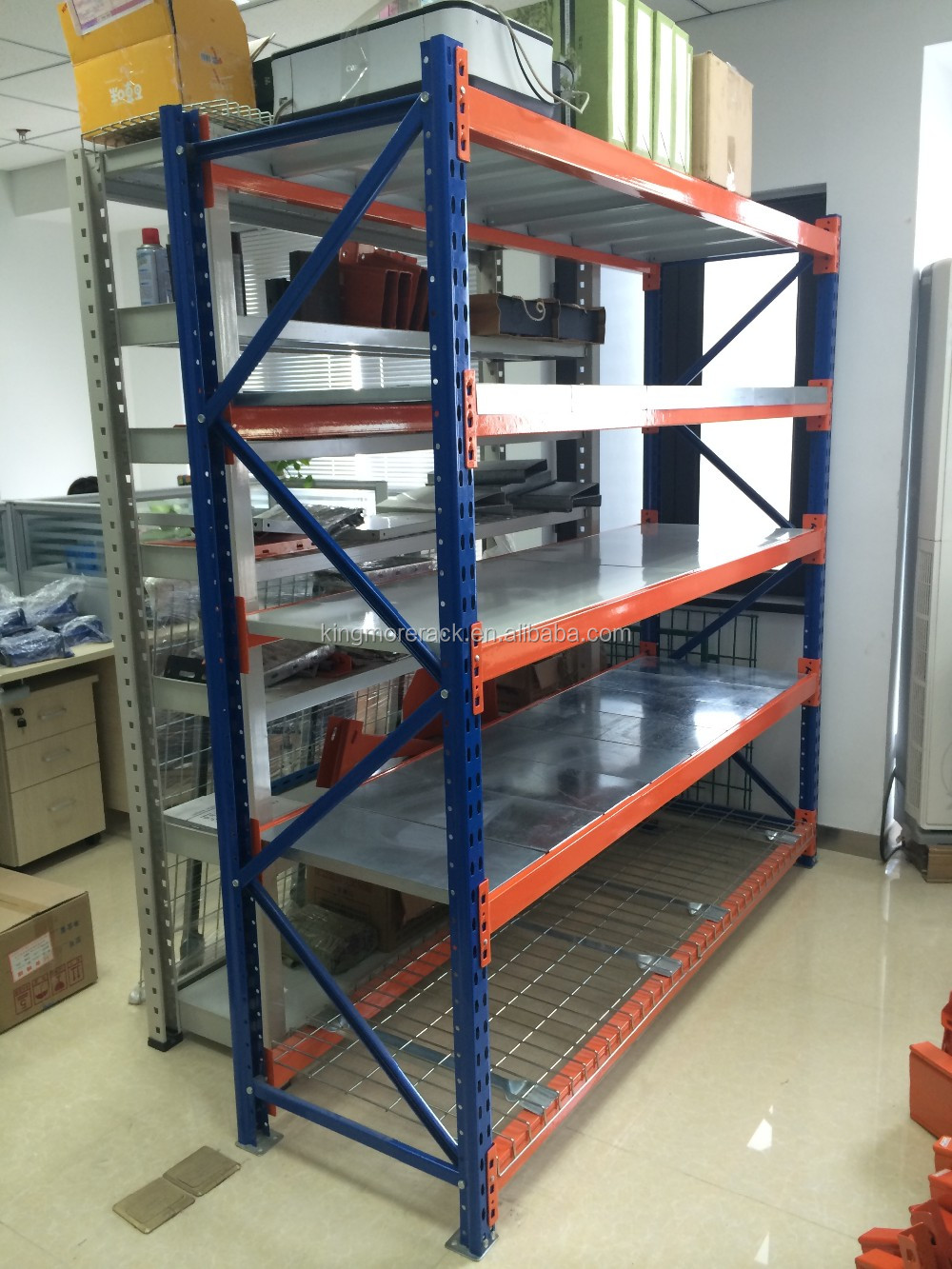 Warehouse Steel Storage Shelving Racks - Boltless Metal Racks 300-800kg ...