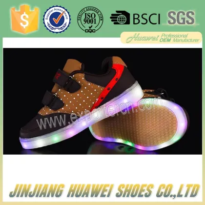 gum-rubber outsole Brand Led Shoes