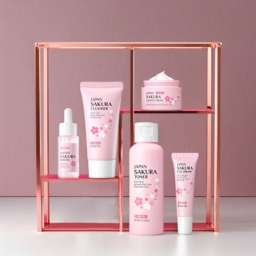Private Label Vegan Organic Sakura Skin Care Set for Moisturizing and Smoothing Fine Lines - Japan